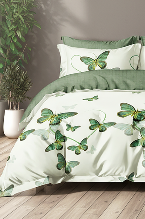 Спален комплект DIONERY 200x220 cm памук - 4 части, Цвят: зелен, IVET.BG - Твоят онлайн бутик.