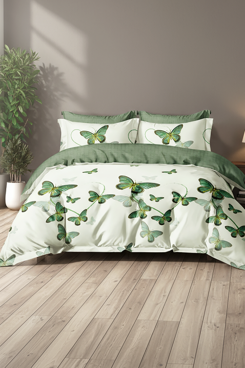 Спален комплект DIONERY 200x220 cm памук - 4 части, Цвят: зелен, IVET.BG - Твоят онлайн бутик.