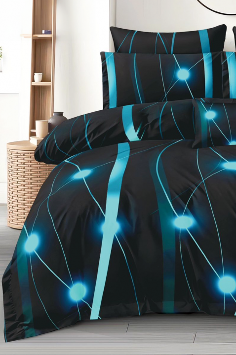 Спален комплект SIOFERY 200x220 cm памук - 4 части, Цвят: черен, IVET.BG - Твоят онлайн бутик.