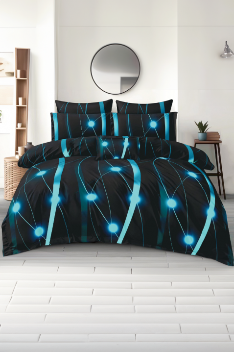 Спален комплект SIOFERY 200x220 cm памук - 4 части, Цвят: черен, IVET.BG - Твоят онлайн бутик.