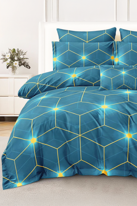 Спален комплект BRIONEFY 200x220 cm памук - 4 части, Цвят: син, IVET.BG - Твоят онлайн бутик.