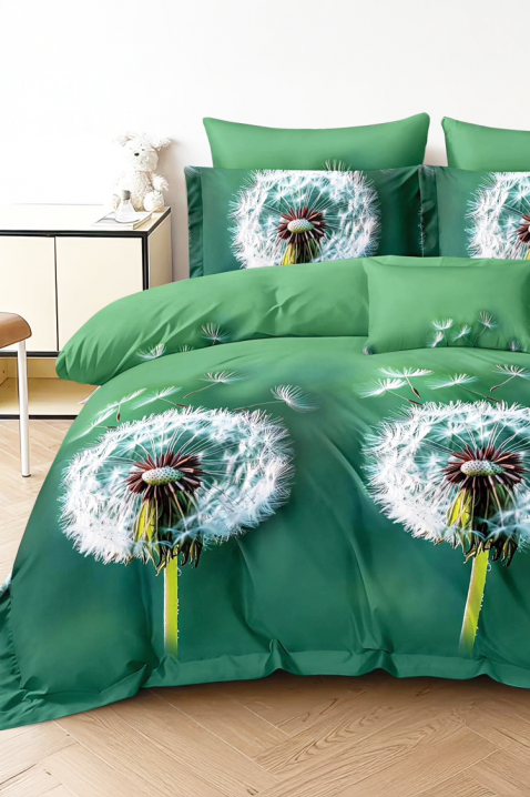 Спален комплект TRIONEFY 200x220 cm памук - 4 части, Цвят: зелен, IVET.BG - Твоят онлайн бутик.