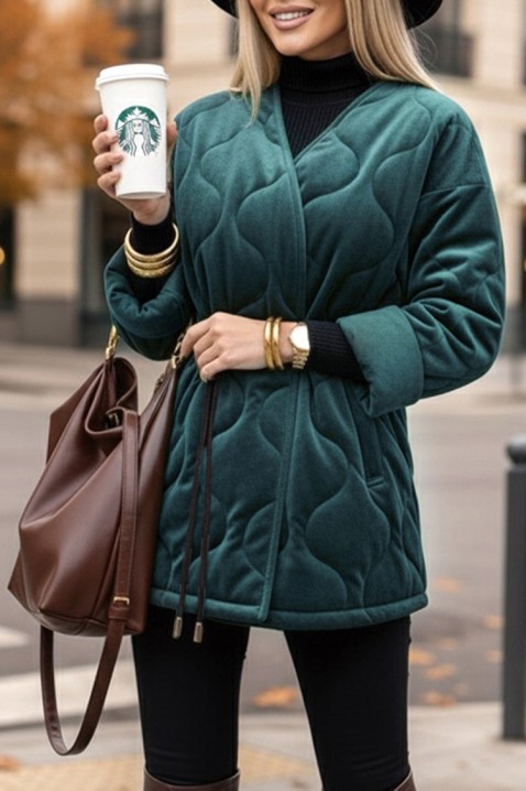 Палто FESOLGA PETROL, Цвят: петрол, IVET.BG - Твоят онлайн бутик.