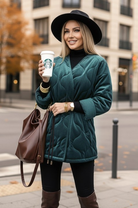 Палто FESOLGA PETROL, Цвят: петрол, IVET.BG - Твоят онлайн бутик.