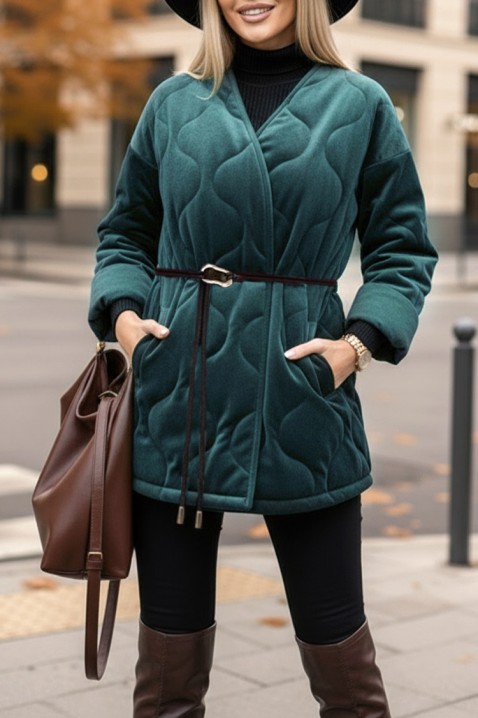 Палто FESOLGA PETROL, Цвят: петрол, IVET.BG - Твоят онлайн бутик.