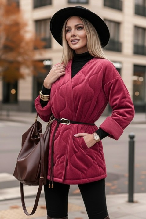 Палто FESOLGA BORDO, Цвят: бордо, IVET.BG - Твоят онлайн бутик.