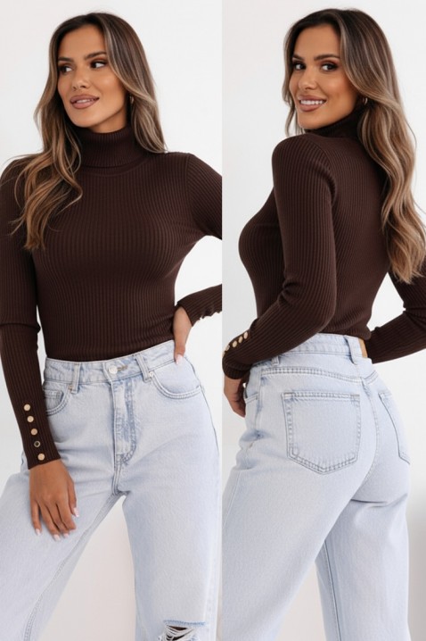 Дамска блуза PEROLTA BROWN, Цвят: кафяв, IVET.BG - Твоят онлайн бутик.