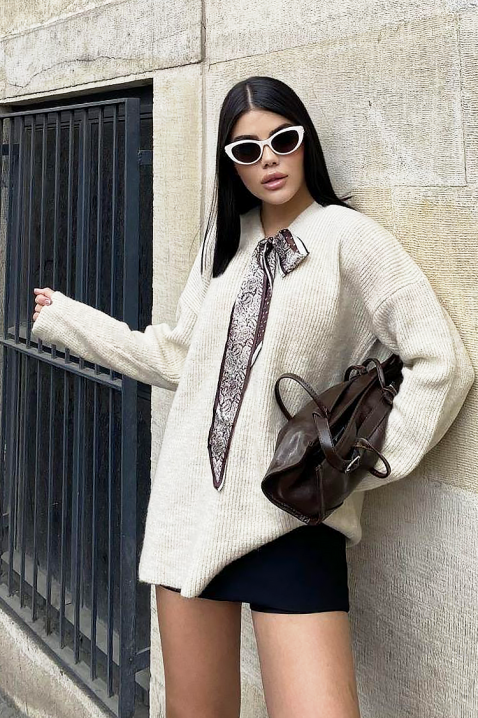 Пуловер SHARLINTA ECRU, Цвят: екрю, IVET.BG - Твоят онлайн бутик.