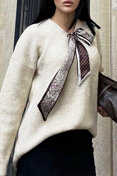 Пуловер SHARLINTA ECRU, Цвят: екрю, IVET.BG - Твоят онлайн бутик.