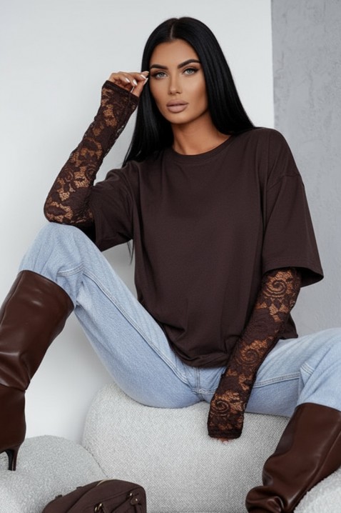 Дамска блуза CALIOPA BROWN, Цвят: кафяв, IVET.BG - Твоят онлайн бутик.