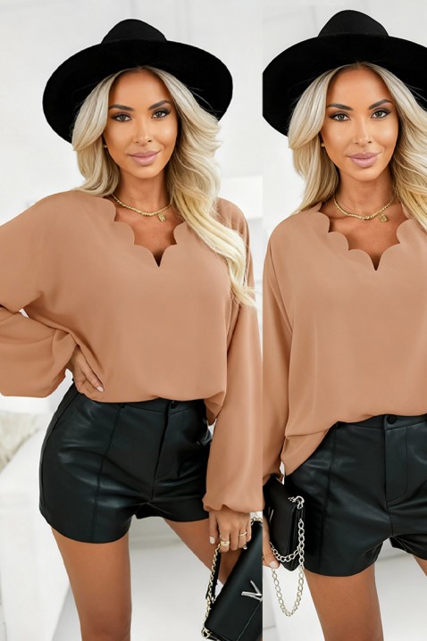 Дамска блуза BRANZONA, Цвят: беж, IVET.BG - Твоят онлайн бутик.