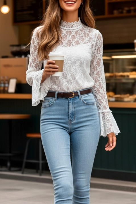 Дамска блуза PERSOTA WHITE, Цвят: бял, IVET.BG - Твоят онлайн бутик.