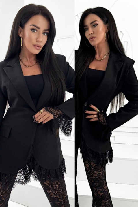 Сако DRENVILDA BLACK, Цвят: черен, IVET.BG - Твоят онлайн бутик.