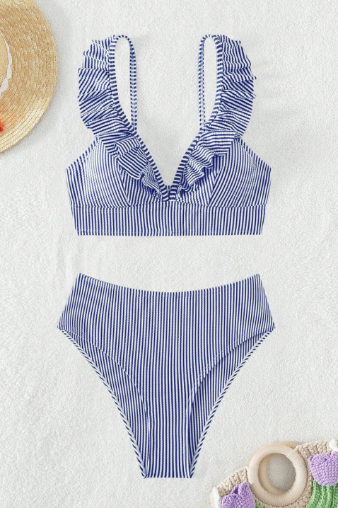 Бански ZEROLFA, Цвят: синьо и бяло, IVET.BG - Твоят онлайн бутик.