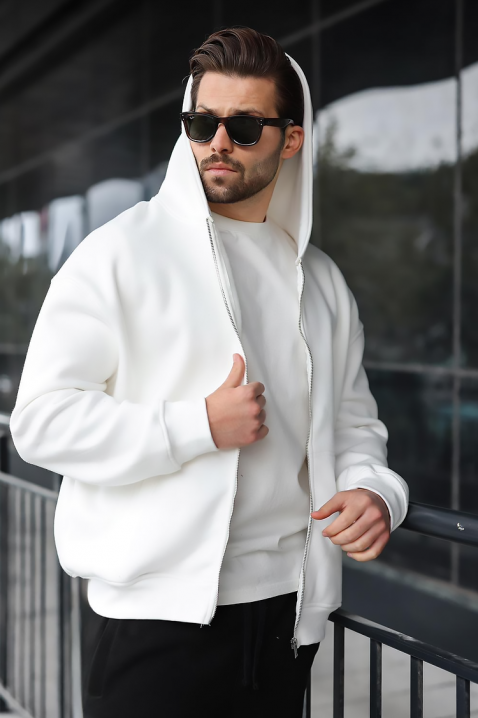 Мъжки суичър VERGERO WHITE, Цвят: бял, IVET.BG - Твоят онлайн бутик.