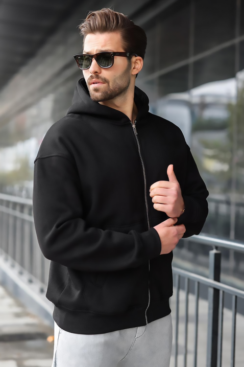 Мъжки суичър VERGERO BLACK, Цвят: черен, IVET.BG - Твоят онлайн бутик.