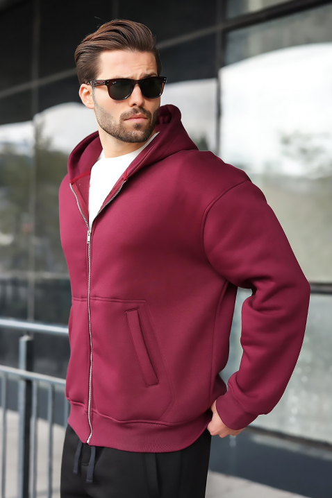 Мъжки суичър VERGERO BORDO, Цвят: бордо, IVET.BG - Твоят онлайн бутик.