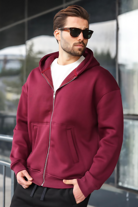 Мъжки суичър VERGERO BORDO, Цвят: бордо, IVET.BG - Твоят онлайн бутик.