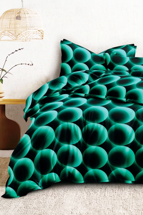 Спален комплект VEPOLDY 200x220 cm памук - 4 части, Цвят: зелен, IVET.BG - Твоят онлайн бутик.
