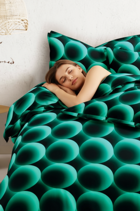 Спален комплект VEPOLDY 200x220 cm памук - 4 части, Цвят: зелен, IVET.BG - Твоят онлайн бутик.