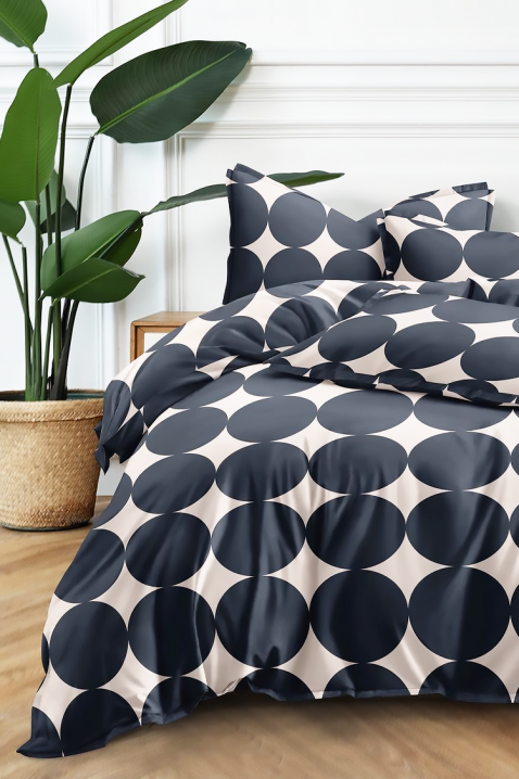 Спален комплект ZERMOHY 200x220 cm памук - 4 части, Цвят: черен, IVET.BG - Твоят онлайн бутик.