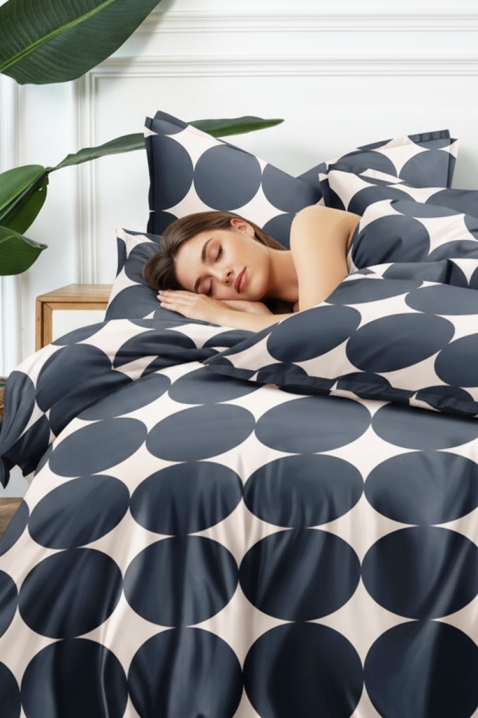 Спален комплект ZERMOHY 200x220 cm памук - 4 части, Цвят: черен, IVET.BG - Твоят онлайн бутик.