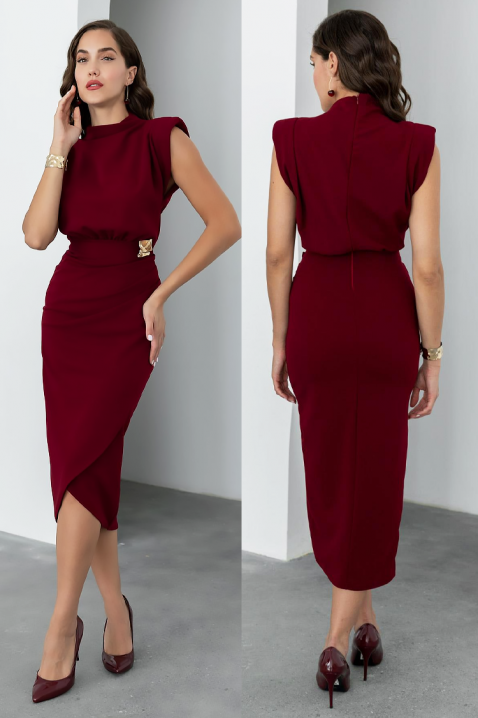 Рокля ATELINDA BORDO, Цвят: бордо, IVET.BG - Твоят онлайн бутик.