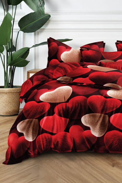 Спален комплект SERFONY 160x200 cm памук - 4 части, Цвят: червен, IVET.BG - Твоят онлайн бутик.