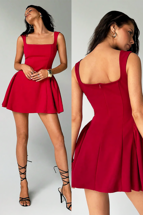 Рокля ERKANZA, Цвят: червен, IVET.BG - Твоят онлайн бутик.