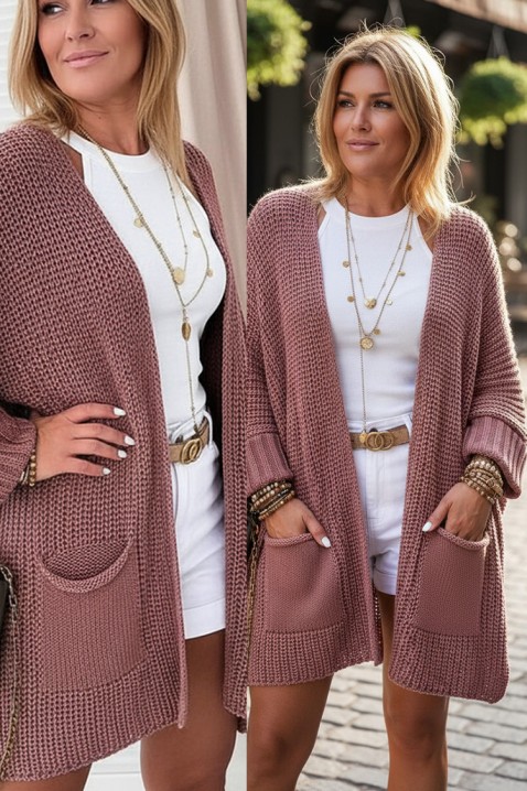 Жилетка GLORDENZA PUDRA, Цвят: пудра, IVET.BG - Твоят онлайн бутик.