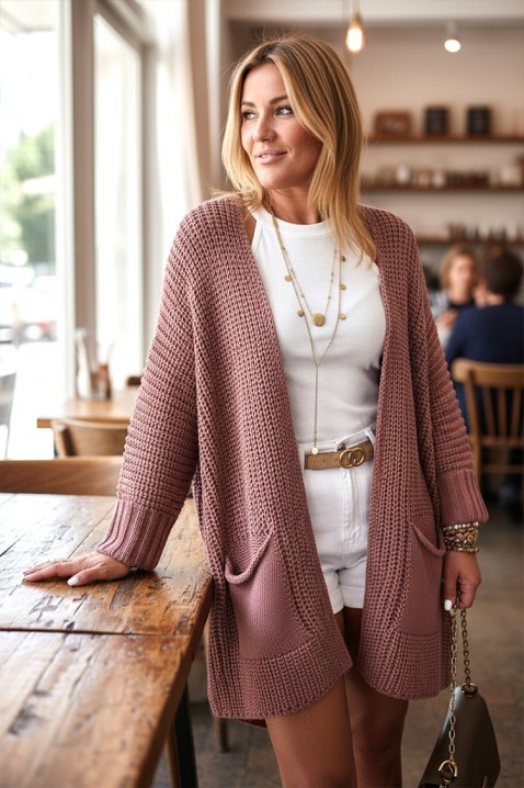 Жилетка GLORDENZA PUDRA, Цвят: пудра, IVET.BG - Твоят онлайн бутик.