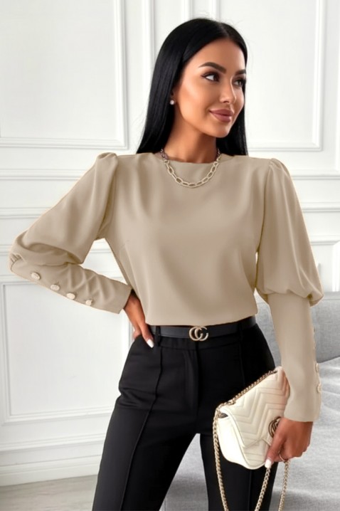 Дамска блуза MARIOVA BEIGE, Цвят: беж, IVET.BG - Твоят онлайн бутик.