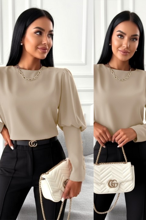 Дамска блуза MARIOVA BEIGE, Цвят: беж, IVET.BG - Твоят онлайн бутик.