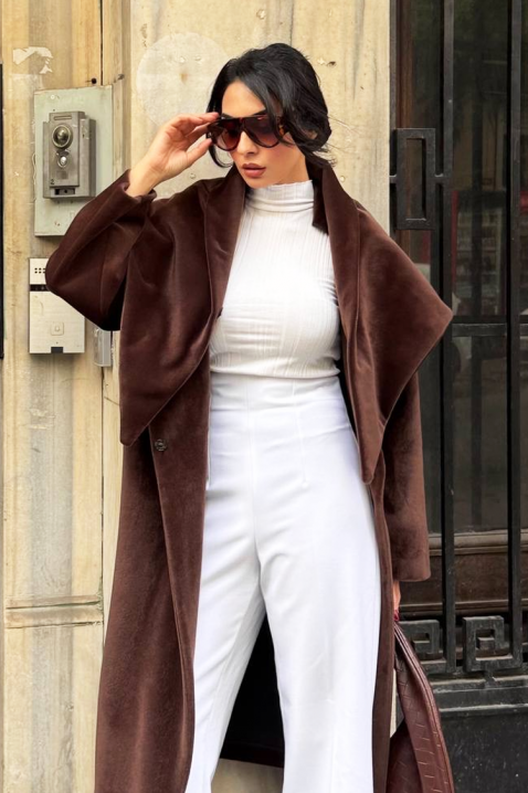 Палто ALSIENA BROWN, Цвят: кафяв, IVET.BG - Твоят онлайн бутик.