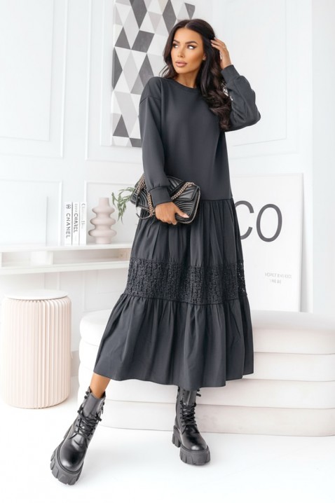 Рокля LELDINA, Цвят: черен, IVET.BG - Твоят онлайн бутик.