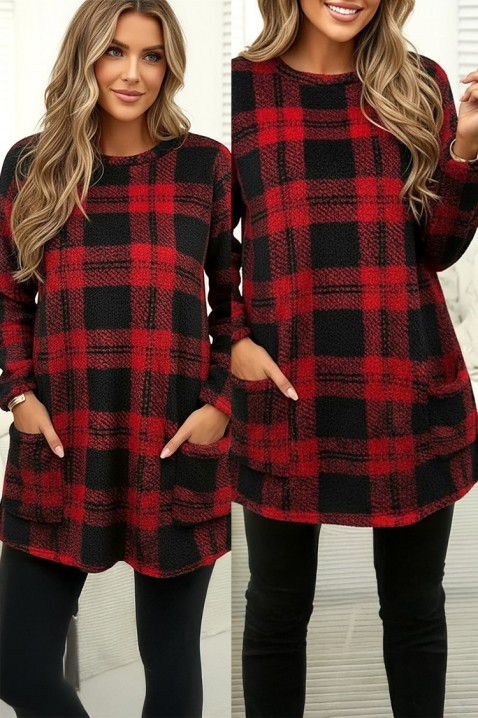 Туника DERVILDA, Цвят: червен, IVET.BG - Твоят онлайн бутик.