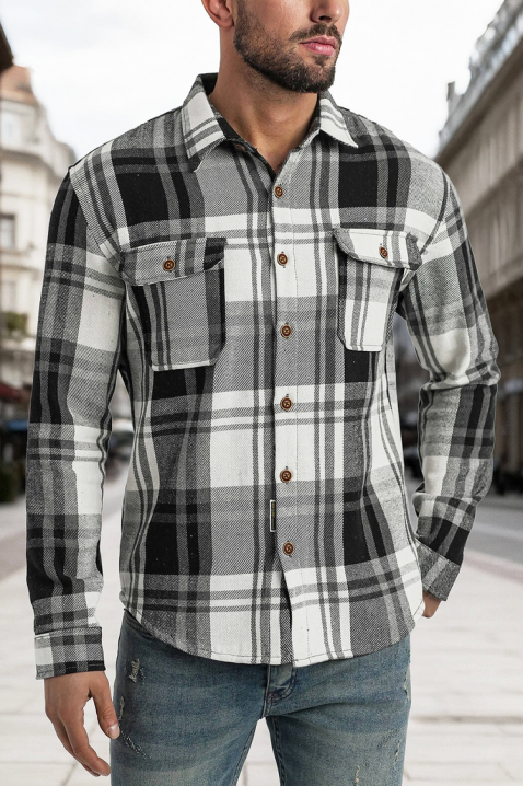 Мъжка риза POLERTO, Цвят: черен, IVET.BG - Твоят онлайн бутик.