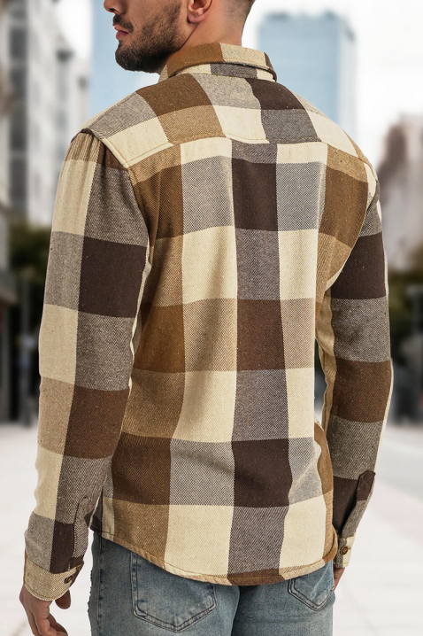 Мъжка риза MOLTONO, Цвят: беж, IVET.BG - Твоят онлайн бутик.