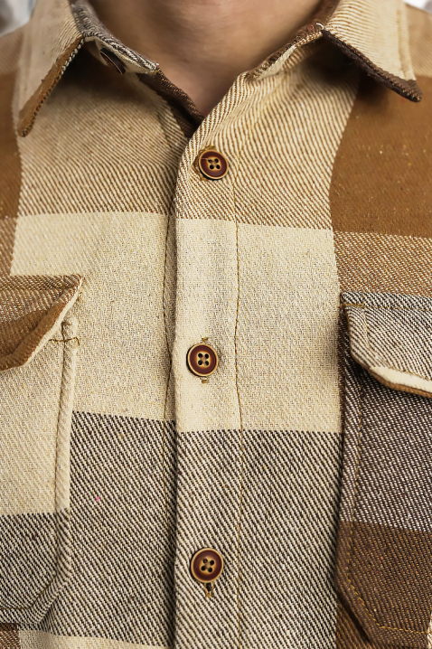 Мъжка риза MOLTONO, Цвят: беж, IVET.BG - Твоят онлайн бутик.