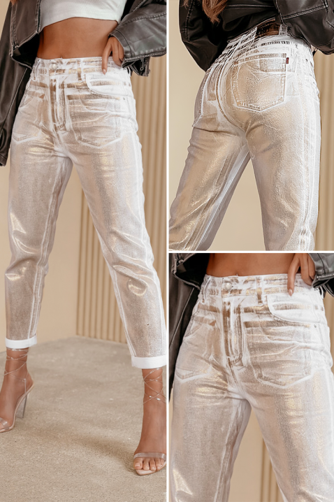 Дънки DRONKEZA, Цвят: беж, IVET.BG - Твоят онлайн бутик.