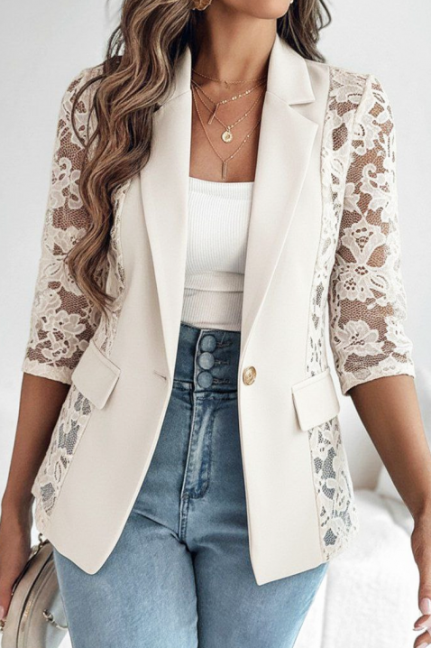 Сако BERJITA, Цвят: екрю, IVET.BG - Твоят онлайн бутик.