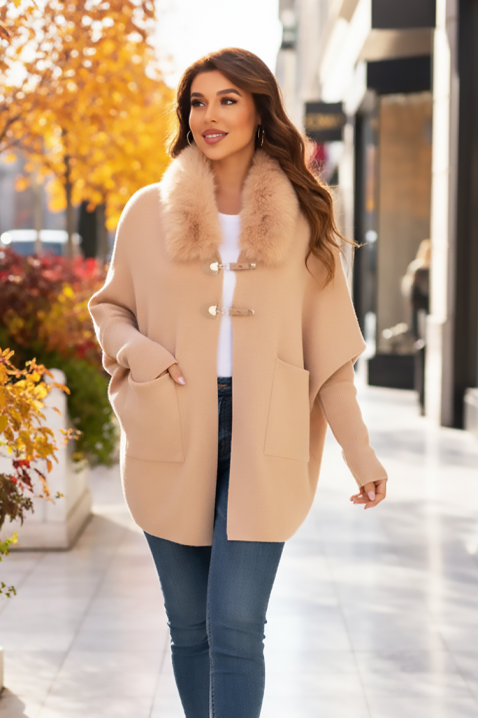 Палто AMOLGINA BEIGE, Цвят: беж, IVET.BG - Твоят онлайн бутик.