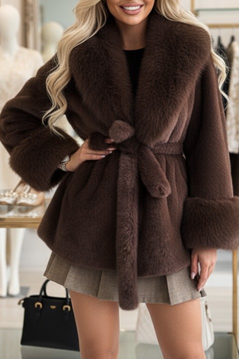 Палто ELEMSA BROWN, Цвят: кафяв, IVET.BG - Твоят онлайн бутик.