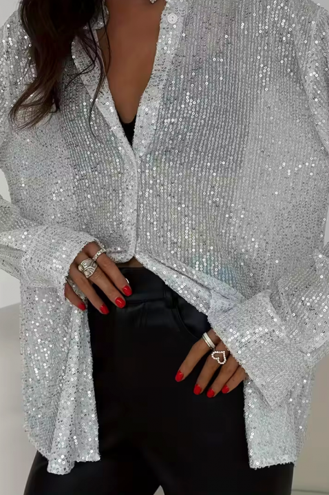 Дамска риза LANVELDA SILVER, Цвят: сребърен, IVET.BG - Твоят онлайн бутик.