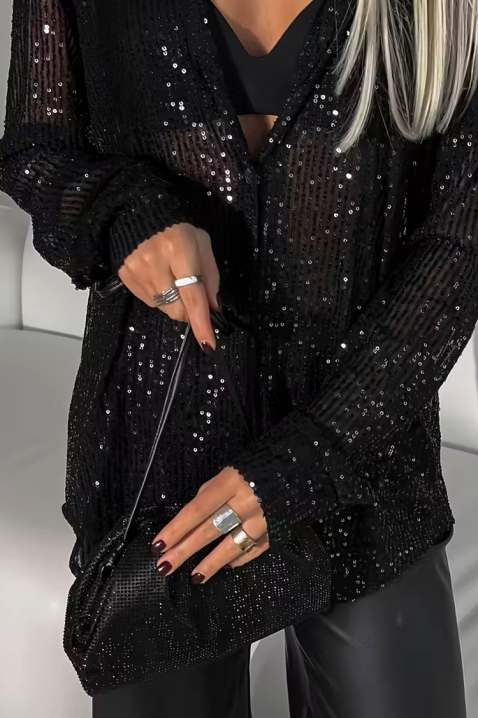 Дамска риза LANVELDA BLACK, Цвят: черен, IVET.BG - Твоят онлайн бутик.