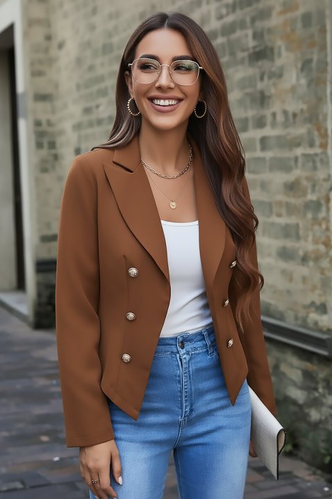 Сако OFLINZA CAMEL, Цвят: светлокафяв, IVET.BG - Твоят онлайн бутик.