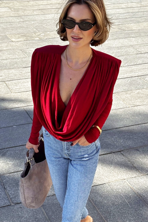 Дамска блуза SEKLONDA RED, Цвят: червен, IVET.BG - Твоят онлайн бутик.