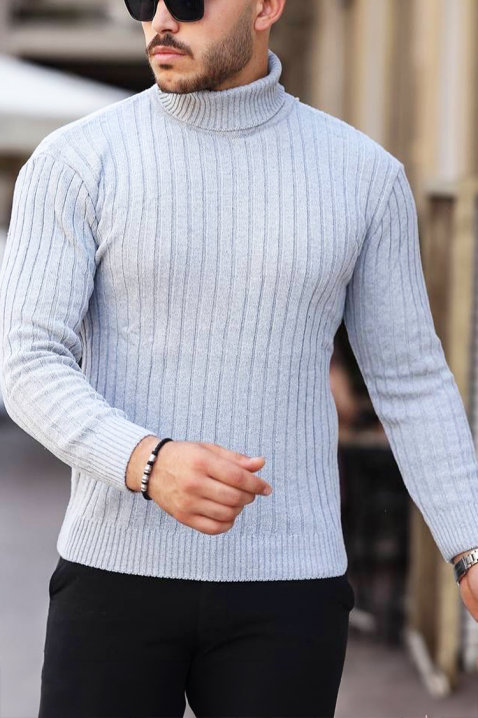 Мъжки пуловер RACHERO GREY, Цвят: сив, IVET.BG - Твоят онлайн бутик.