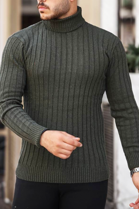 Мъжки пуловер RACHERO KHAKI, Цвят: каки, IVET.BG - Твоят онлайн бутик.