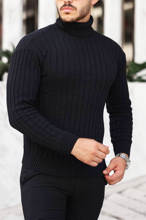 Мъжки пуловер RACHERO BLACK, Цвят: черен, IVET.BG - Твоят онлайн бутик.